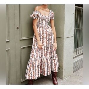 o.p.t. Smocked Midi Dress Size M